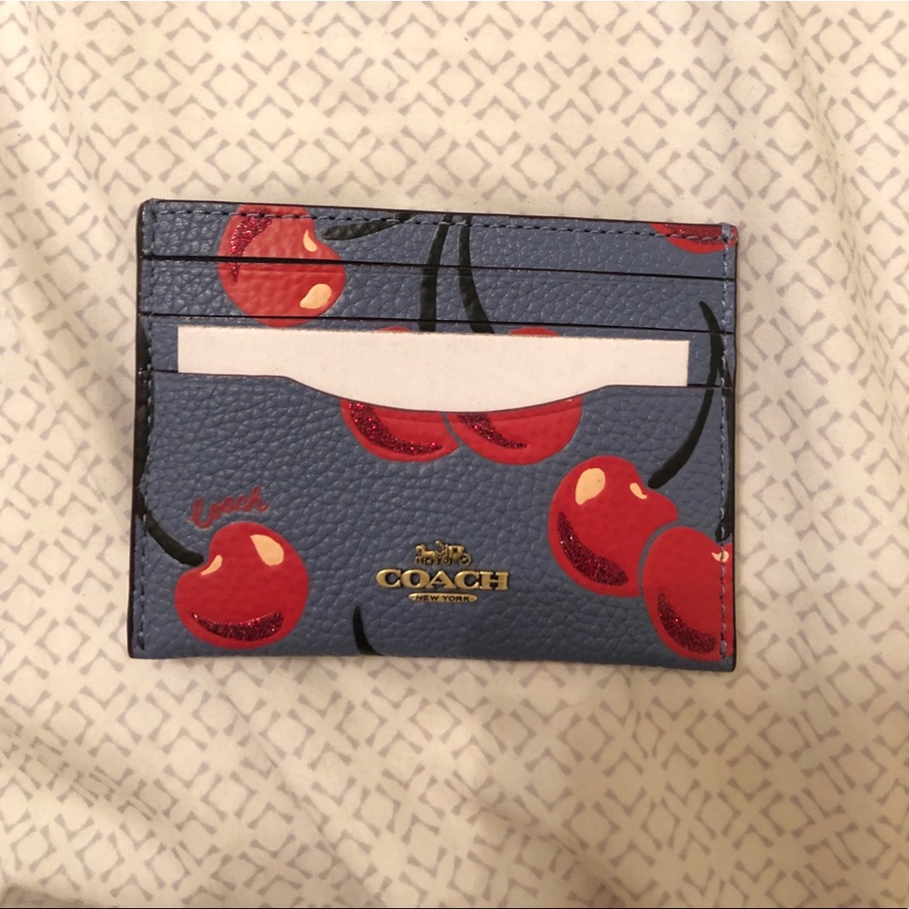 COACH CHERRY CARD HOLDER - NWT